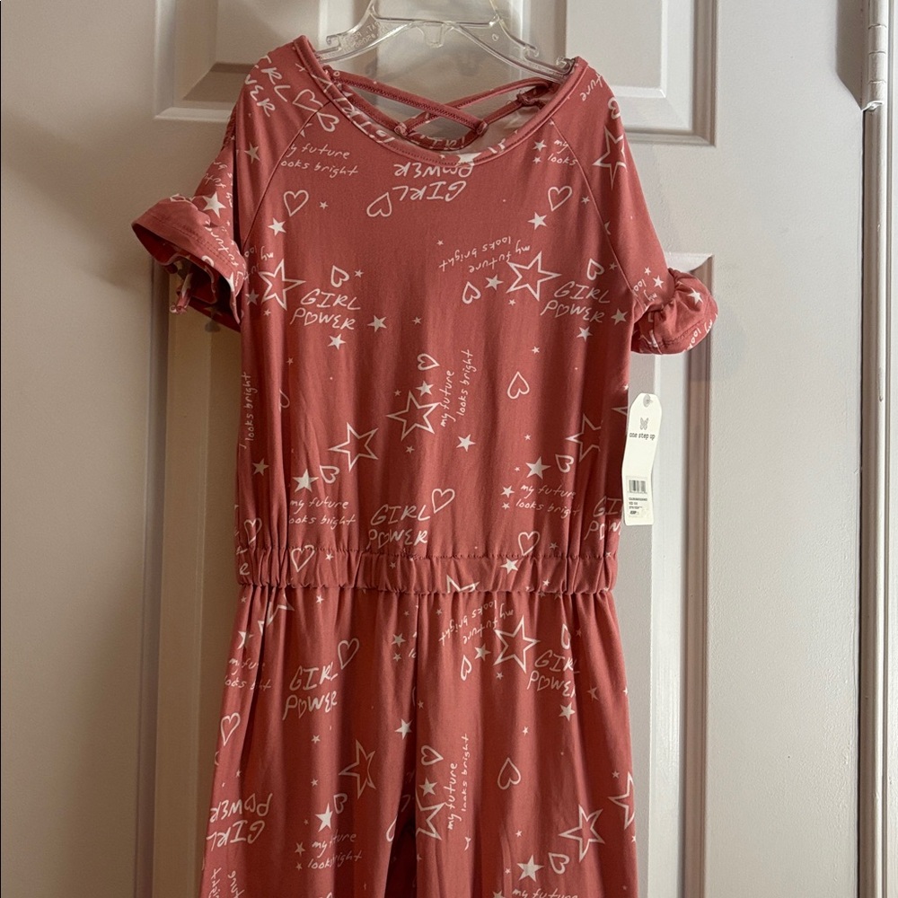 NWT One Step Ahead Mauve Jumpsuit with Star ⭐️ and Heart ❤️ Design